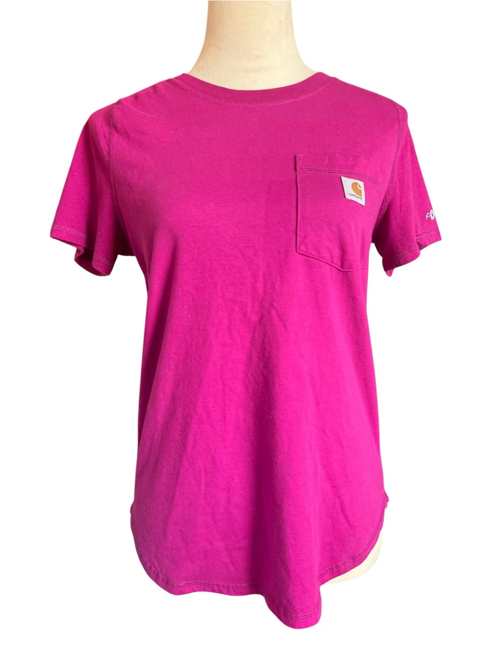 Carhartt Force Womens Pink Short-Sleeve Pocket Tee Workwear XS